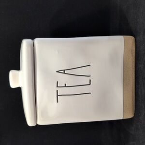 Rae Dunn Cream and Tan Tea Canister